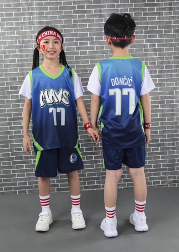 Dallas Mavericks Blue #77 NBA Kids/Youth Uniform-SN