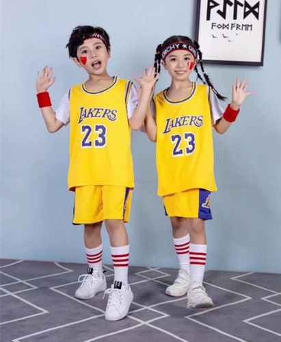 Los Angeles Lakers Yellow #23 NBA Kids/Youth Uniform-SN