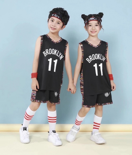 Brooklyn Nets Black #11 NBA Kids/Youth Uniform-SN