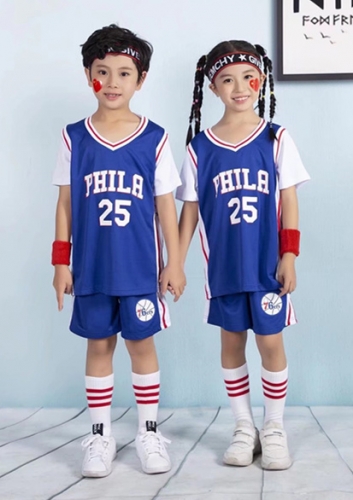 Philadelphia 76ers Blue #25 NBA Kids/Youth Uniform-SN