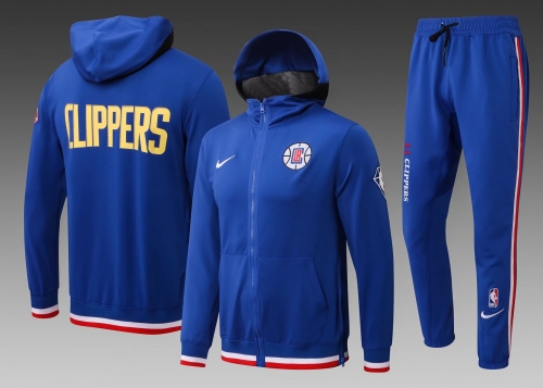 2021-2022 NBA Los Angeles Clippers Blue Soccer Jacket Uniform With Hat-815