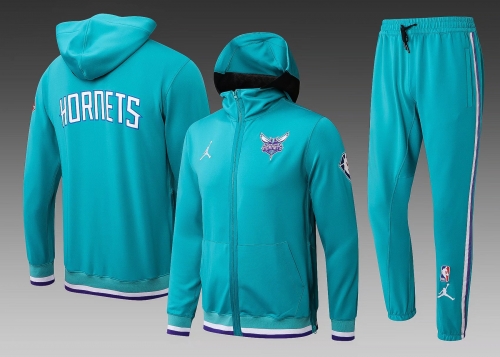 2021-2022 NBA Charlotte Hornets Blue With Hat Jacket Uniform With Hat-815