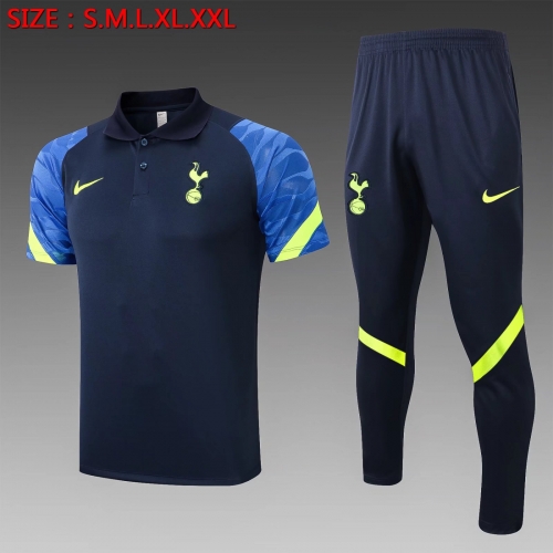 2021-22 Tottenham Hotspur Royal Blue Thailand Polo Uniform-815