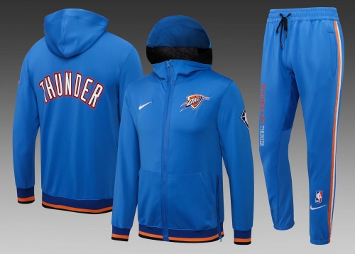 2021-2022 NBA  Oklahoma City Thunder Blue Soccer Jacket Uniform With Hat-815