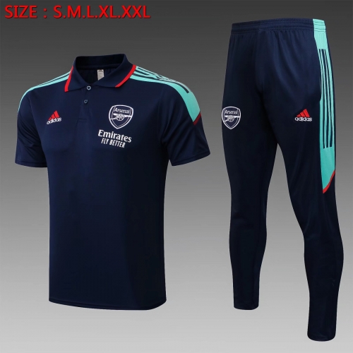 2021/22 Arsenal Royal Blue Thailand Polo Uniform-815