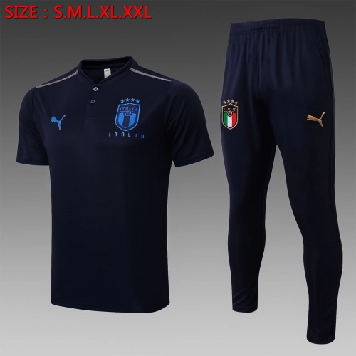 2021-22 Italy Rpyal Blue Thailand Soccer Polo Uniform-815