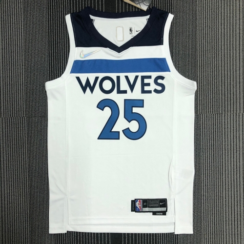 75th Commemorative Edition NBA Minnesota Timberwolves White #25 Jersey-311