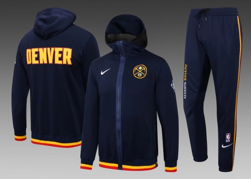 2021-2022 NBA Denver Nuggets Royal Blue Soccer Jacket Uniform With Hat-815