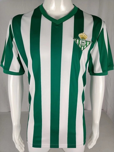 76-77 Retro Version Real Betis Home White and Green Thailand Soccer Jersey AAA-503