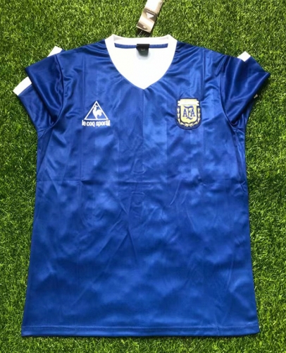 1986 Retro Version Argentina Away Blue Thailand Soccer Jersey AAA-407