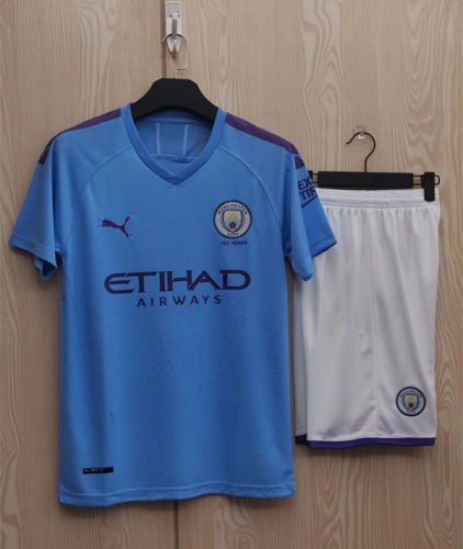 2020-2021 Manchester City Home Blue Soccer Uniform-TJ