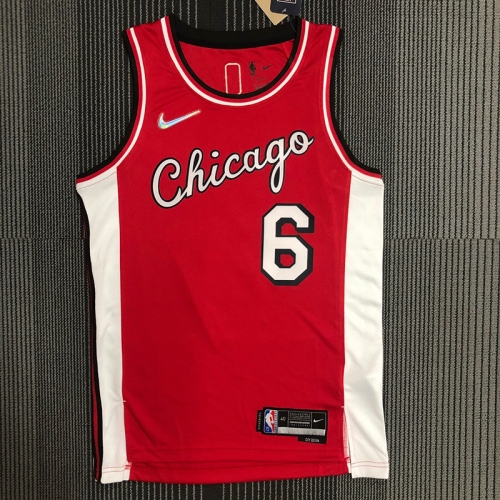 2022 City Version NBA Chicago Bull Red #6 Jersey-311