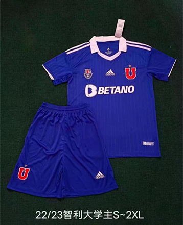 2022-23 Club Universidad de Chile Home Blue Soccer Uniform-SKE