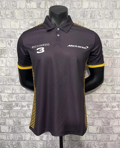 2020-2021 Black & Purple turnturndown Collar Formula One Racing Shirts-805