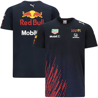 2020-2021 Red Bull Mercedes Royal Blue Round Collar Formula One Racing Shirts-805