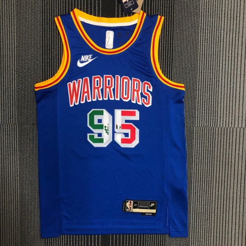 Limited Version NBA Golden State Warriors Blue Round Collar #95 Jersey-311