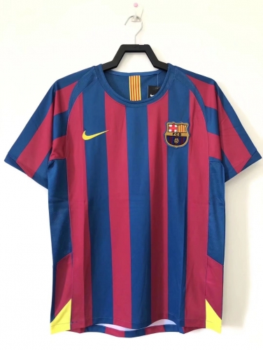 05-06 Retro Version Barcelona Home Red & Blue Thailand Soccer Jersey AAA-811