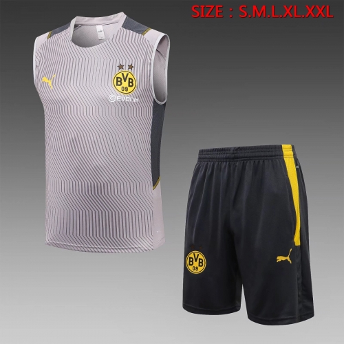 2021/2022 Borussia Dortmund Dark Gray Thailand Tracksuit Uniform Vest-815