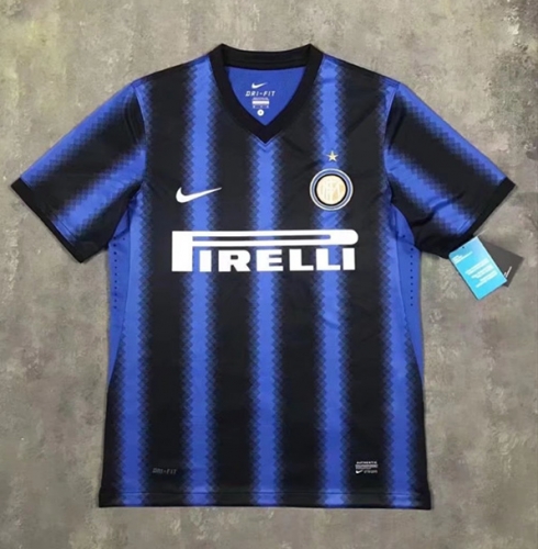 10-11 Retro Version Inter Milan Home Blue & Black Thailand Soccer Jersey AAA-601