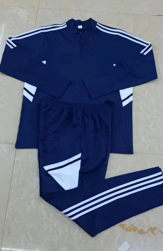 Without logo 2021-22 Royal Blue Thailand Soccer Tracksuit Uniform--411