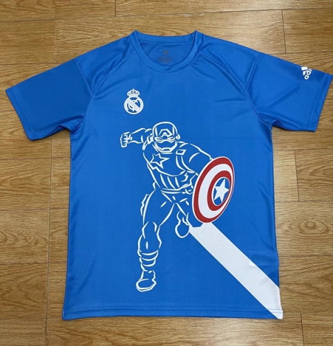 Avengers Version Real Madrid Blue Thailand Soccer Jersey AAA-709