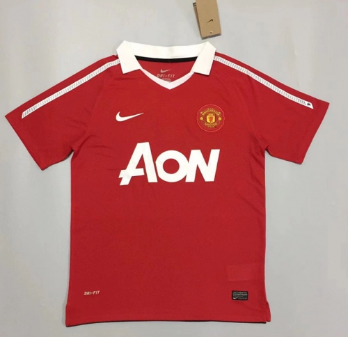 10-11 Retro Manchester United Home Red Thailand Soccer Jersey AAA-908