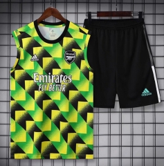 2021-22 Arsenal Green Training Thailand Soccer Uniform-418