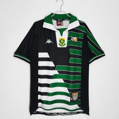 1998 Retro Version South Africa Black & Green Thailand Soccer Jersey-710