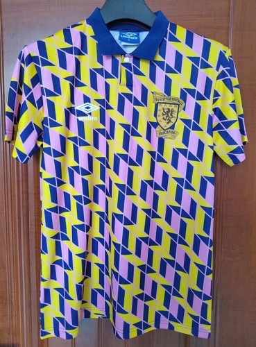 1989-90 Retro Version Scotland Home Blue Thailand Soccer Jersey AAA-301/811