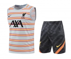 2022/23  Liverpool Gray & Orange Thailand Soccer Training Uniform-418