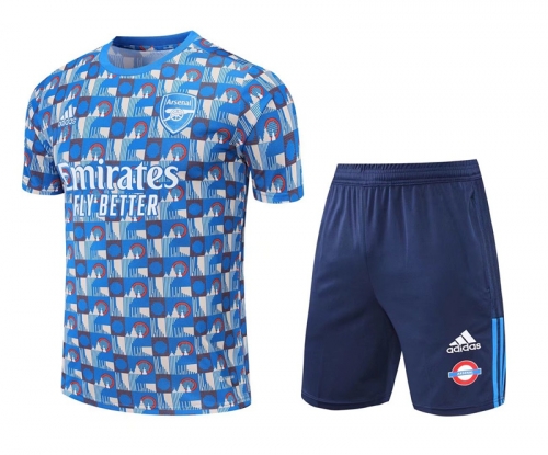 2022/23 Arsenal Blue Thailand Soccer Training Jersey Uniform-418