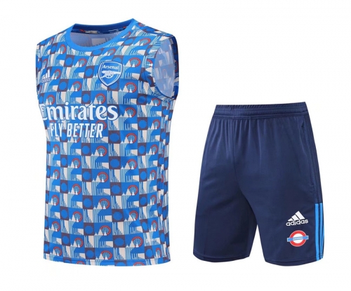 2022/23 Arsenal Blue Thailand Soccer Training Jersey Vest Uniform-418