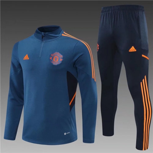 2022-23 Manchester United CaiBlue Thailand Soccer Tracksuit Uniform-801