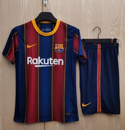 2020-2021 Barcelona Home Red & Blue Soccer Uniform-TJ