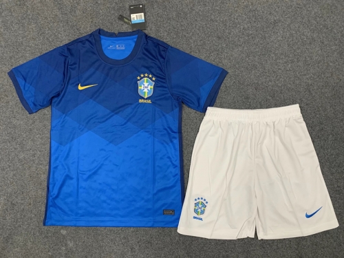 2020-2021 Brazil Away Blue Soccer Uniform-36