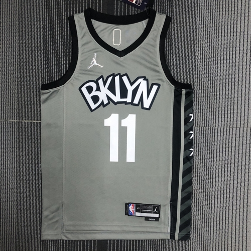 75th Anniversary Brooklyn Nets Gray #11 NBA Jersey-311