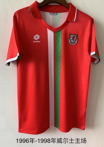 1996-98 Retro Version Wales Home Red Thailand Soccer Jersey AAA-709