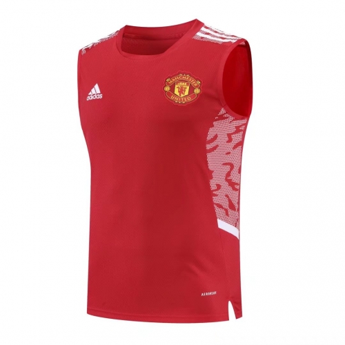 2022/23 Manchester United Red Thailand Soccer Training jersey Vest-418