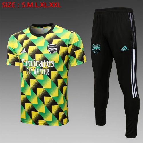 2021-22 Arsenal Green Shorts-Sleeve Thailand Tracksuit Uniform-815