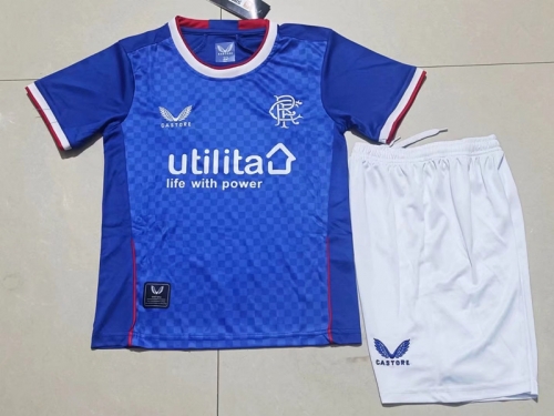 2022-23 Rangers Home Blue Kids/Youth Thailand Soccer Jersey AAA-507