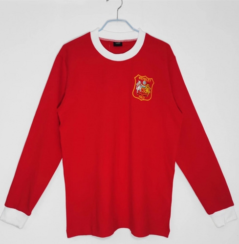 1963 Retro Version Manchester United Goalkeeper Green Thailand LS Soccer Jeesey AAA-710