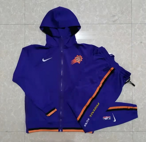 NBA Phoenix Suns Purple Soccer Jacket Top With Hat-815