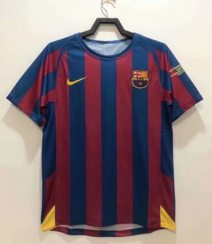 Champions League 05-06 Retro Version Barcelona Home Red & Blue Thailand Soccer Jersey AAA-811/503