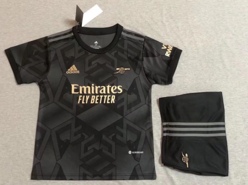 Kids 2022-23 Arsenal Black Soccer Uniform-905