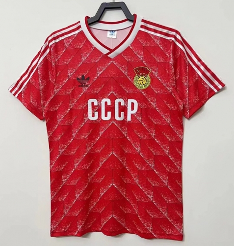 88-89 Retro Version Soviet Union Home Red Thailand Soccer Jersey AAA-811