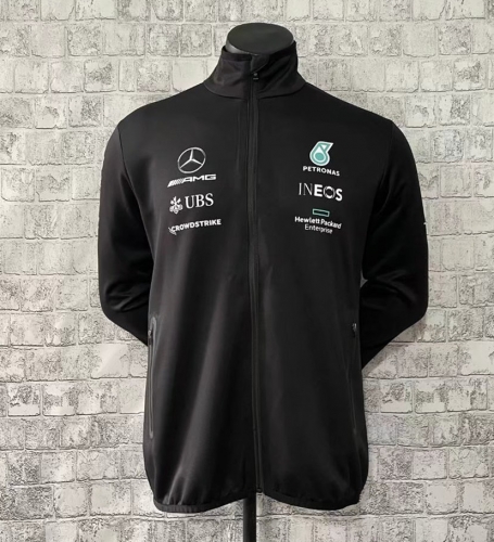 (Size S-3XL) 2021-2022 Mercedes Black Formula One Jacket Racing Top-805