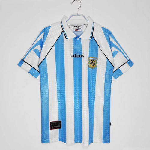 1996-97 Retro Version Argentina Home Blue & White Thailand Soccer Jersey AAA-710/811/503