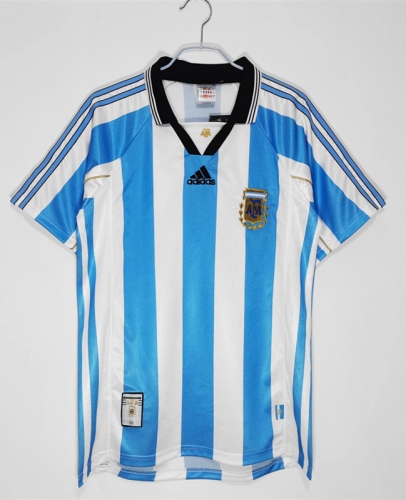 1998-99 Retro Version Argentina Home Blue & White Thailand Soccer Jersey AAA-710/503