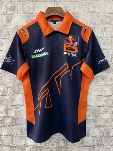 2021-2022 Red Bull Royal Blue & Orange Motorcycle Racing Jersey-805