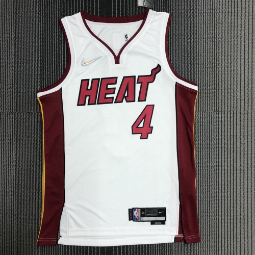 75th Commemorative NBA Miami Heat White #4 Jersey-311